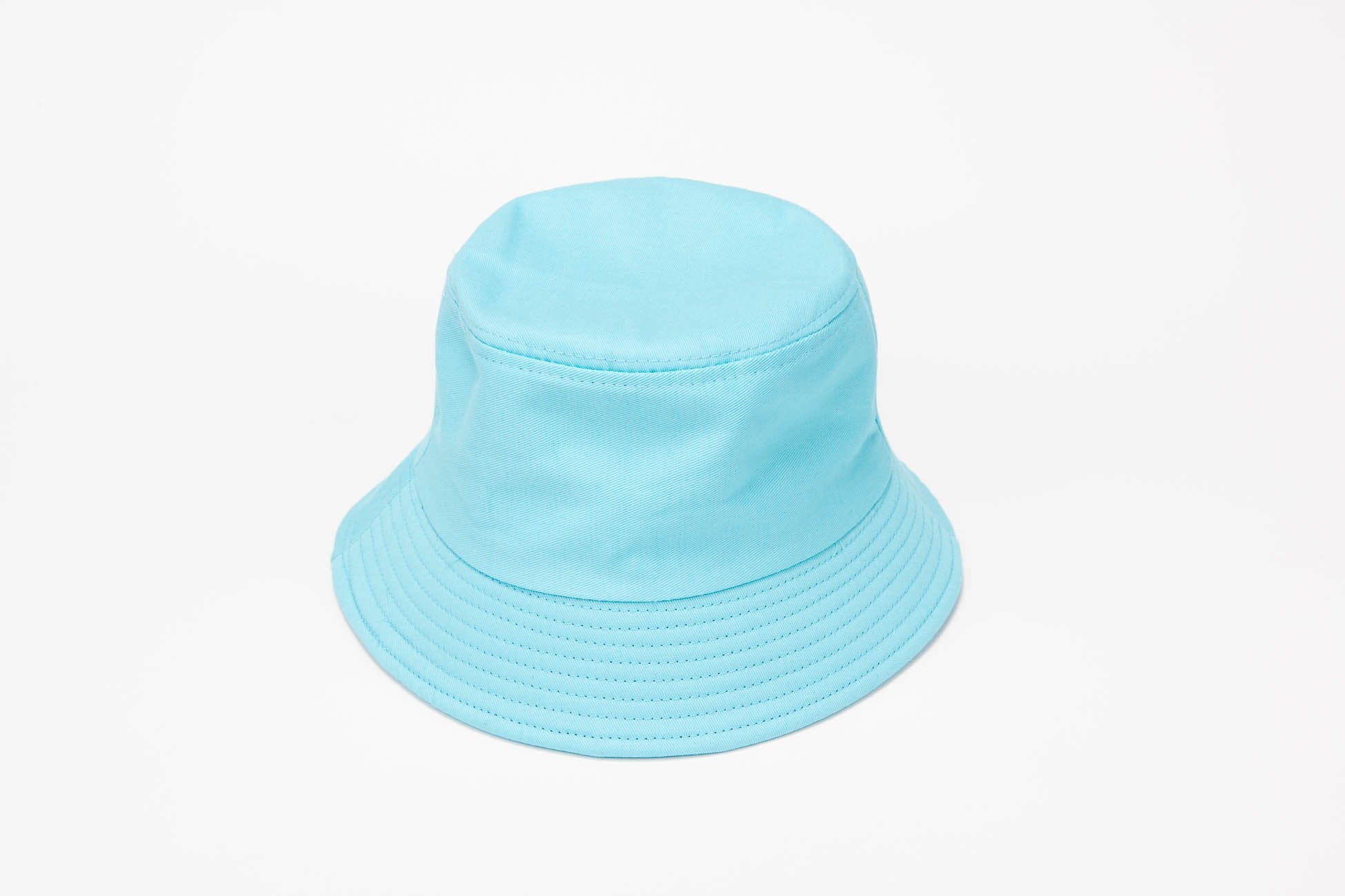 Aqua Blue Bucket Hat w/ Gold Patch